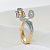 Женское кольцо Курица из желтого и белого золота с бриллиантами (Вес 6,6 гр.)