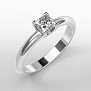 Помолвочное кольцо из белого золота с бриллиантом огранки Принцесса  (Вес 3 гр.)