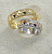 Обручальные кольца с геометрическим узором и бриллиантами на заказ (Вес пары: 11 гр.)