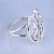 Женское кольцо из белого золота с нотами лирой и бриллиантом (Вес: 7 гр.)