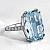 Кольцо из белого золота с бриллиантами и крупным аквамарином (Вес 4 гр.)