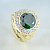 Эксклюзивный мужской перстень с крупным изумрудом и бриллиантами из жёлтого золота (Вес 12 гр.)