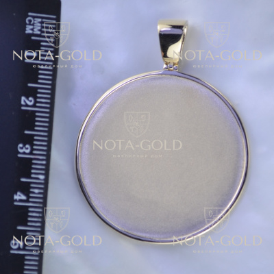 Медаль подвес с ушком под цепочку из золота для гравировки