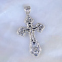 Серебряный крест Спаси и сохрани с ажурными узорами (Вес: 13 гр.)