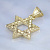 Золотой кулон подвеска Звезда Давида с ушком на цепочку из жёлтого золота (Вес: 12 гр.)