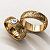 Авторские обручальные кольца Теорема из жёлтого золота с бриллиантом и узором (Вес пары 16,5 гр.)