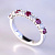 Женское золотое кольцо из белого золота с бриллиантами и рубинами (Вес: 3,5 гр.)