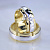 Двухцветные обручальные кольца в виде звеньев браслета с бриллиантами в женском кольце (Вес пары: 16 гр.)