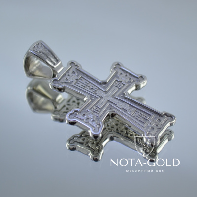 Крест из платины с орнаментом и чернением (Вес 13,5 гр.)