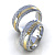 Обручальные кольца Градиент из белого и жёлтого золота с бриллиантами (Вес пары 16,3 гр.)