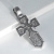 Большой клиновидный православный крест из серебра с чёрными фианитами и эмалью (Вес: 16 гр.)