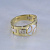 Мужское золотое кольцо в виде звеньев с инициалами, эмалью и бейсбольным мячом (Вес: 10,5 гр.)