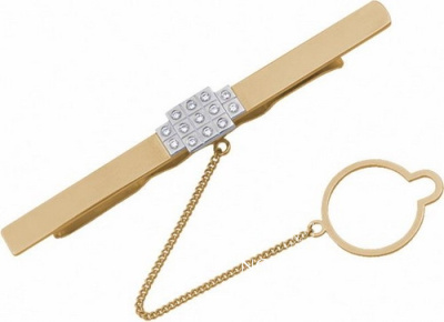 Зажим для галстука с бриллиантами из золота (Вес: 10 гр.)