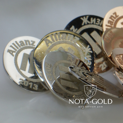 Значки из золота, серебра и значки из белого золота с бриллиантом для страховой компании