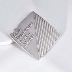 Юбилейная квадратная медаль из металла для союза дизайнеров 20 лет