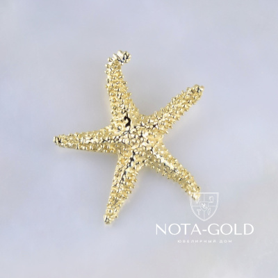 Золотая подвеска Морская звезда из жёлтого золота на заказ (Вес: 3 гр.)