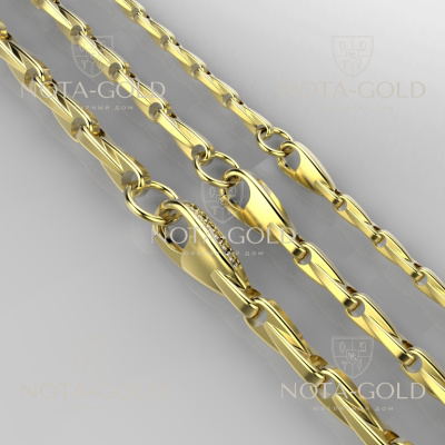 Золотая цепочка с бриллиантами эксклюзивное плетение "Гелиос" на заказ (цена за грамм)