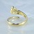 Легковесное кольцо на рождение пяточка ребёнка с фианитом из жёлтого золота 585 пробы (Вес: 3,5 гр.)