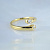 Безразмерное женское кольцо из жёлтого золота с двумя  бриллиантами (Вес: 4 гр.)