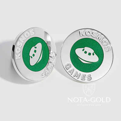 Значок Kosmos Games из серебра с эмалью (Вес 5 гр.)