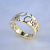 Мужское золотое кольцо в виде звеньев с инициалами, эмалью и бейсбольным мячом (Вес: 10,5 гр.)