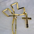 Нательный золотой крест с отпечатком на цепочке плетение Санрэй (Вес: 33,5 гр.)