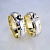 Двухцветные обручальные кольца в виде звеньев браслета с бриллиантами в женском кольце (Вес пары: 16 гр.)