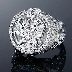 Мужская платиновая печатка перстень с личным гербом и гравировкой (Вес 43 гр. )
