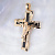 Мужской крест из красного золота с распятием, ониксом и бриллиантами (Вес: 19,5 гр.)