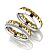 Обручальные кольца Бисквит из жёлто-белого золота с бриллиантами и узорами (Вес пары: 12,5 гр.)
