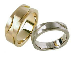 Необычные обручальные кольца волнообразные на заказ (Вес пары: 14 гр.)