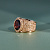Женский перстень из красного золота с крупным гранатом (Вес 10,5 гр.)