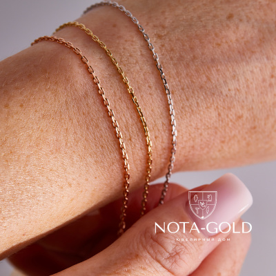 Цепочка из белого золота 585 пробы плетение Якорь станочное длиной 50,5 см (Вес: 3,25 гр.)