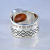 Славянское кольцо с рунами, узором и драгоценным камнем (Вес: 13,5 гр.)