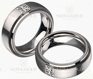 Эксклюзивные обручальные кольца из белого золота на заказ (Вес пары: 14 гр.)