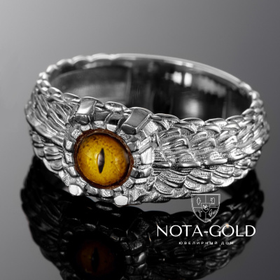 Перстень из серебра с камнем Глаз Дракона (Вес 7,4 гр.)