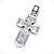Большой клиновидный православный крест из серебра с чёрными бриллиантами и эмалью (Вес: 16 гр.)