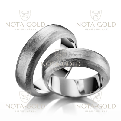 Необычные  обручальные кольца с фактурой "под дерево"на заказ (Вес пары: 20 гр.)