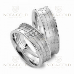 Обручальные кольца на заказ из белого золота (Вес пары: 12 гр.)