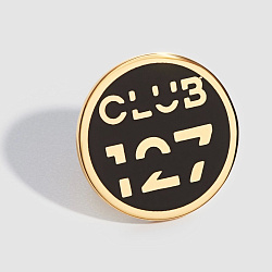 Значок из серебра с эмалью Club 127 (Вес 2 гр.)