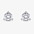 Женские серьги пусеты из белого золота на три крапана с бриллиантом (Вес 1,1 гр.)