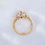 Помолвочное кольцо из красного золота с топазами и рубинами (Вес: 4 гр.)
