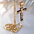 Нательный золотой крест из дерева Эбен с распятием на цепочке плетение Шикана Малая (Вес: 38,5 гр.)