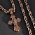 Золотая цепочка и нательный крест с драгоценными камнями (Вес 130 гр.)