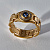 Подвижное мужское кольцо - печатка браслетного типа из золота с сапфиром и бриллиантами (Вес: 15 гр.)