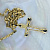 Большой мужской крест 8 см из жёлтого-белого золота с бриллиантами и сапфирами на православной цепочке (Вес: 83 гр.)