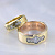 Православные обручальные кольца Спаси и сохрани из трех видов золота с бриллиантами (Вес пары 20,5 гр.)