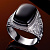 Мужское кольцо печатка из белого золота с ониксом и инициалами с торца кольца (Вес 16 гр.)