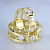 Эксклюзивное обручальное кольцо браслетного типа на штифтах жёлтого золота с крупными бриллиантами (Вес пары: 17 гр.)