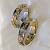 Эксклюзивные обручальные кольца лилии с бриллиантами и сапфирами на заказ (Вес пары: 17 гр.)